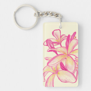Aloha-sleutelhanger met Plumeria-bloemen Sleutelhanger