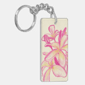 Aloha Sleutelhanger met Plumeria Flowers (Voorkant Links)
