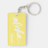 Aloha Sleutelhanger met Plumeria Flowers (achterkant)