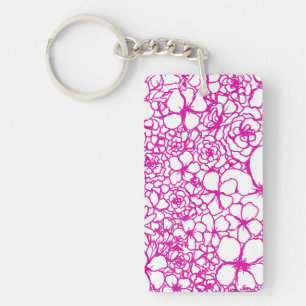 Aloha-sleutelhanger met roze mini mozaïekbloemen sleutelhanger