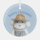 Aloha Sock Monkey (Jongen) Glas Ornament (Voorkant)