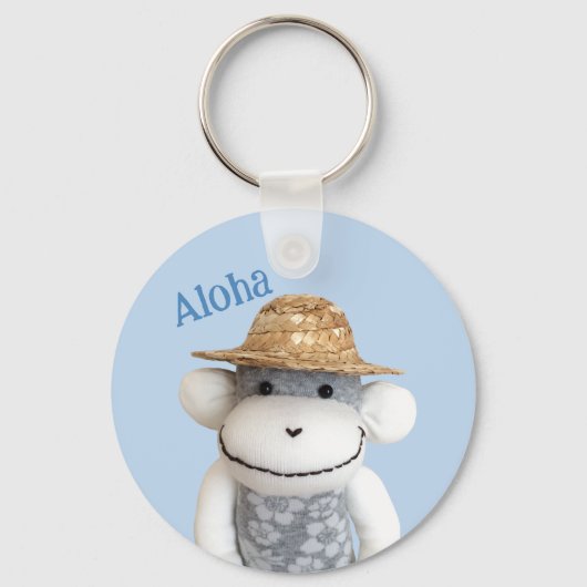 Aloha Sock Monkey (Jongen) Sleutelhanger (Voorkant)