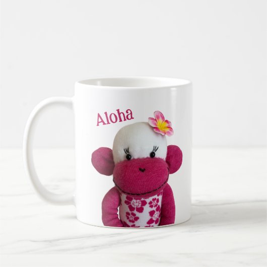 Aloha Sock Monkey (Meisje) Koffiemok (Links)