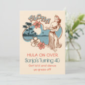 Aloha Sonja 40th Custom Invitation Kaart (Staand voorkant)
