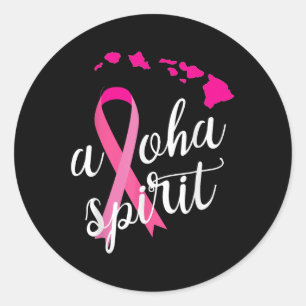 Aloha Spirit Borstkanker Bewustzijn Hawaii Island Ronde Sticker