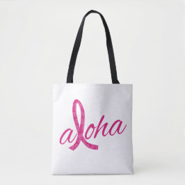 Aloha Spirit Pink Ribbon Design for Breast Cancer Tote Bag