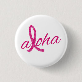 Aloha Spirit Roze Lint Ontwerp voor Borstkanker Ronde Button 3,2 Cm