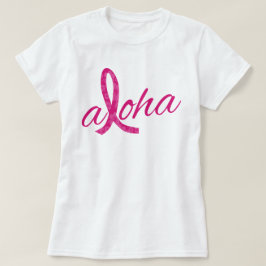 Aloha Spirit Roze Lint Ontwerp voor Borstkanker T-shirt