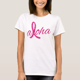 Aloha Spirit Roze Lint Ontwerp voor Borstkanker T-shirt