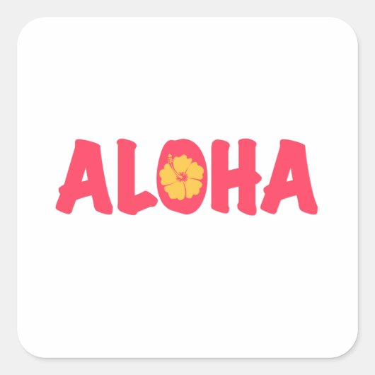 Aloha Square Sticker (Voorkant)