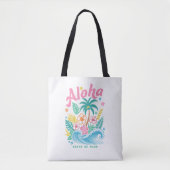 "Aloha State of Mind" Funny Boho Coastal  Tote Bag (Voorkant)