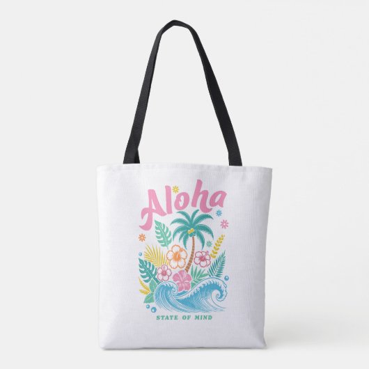 "Aloha State of Mind" Funny Boho Coastal  Tote Bag (Achterkant)