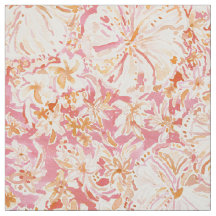 ALOHA STATE Peach tropische Waterverf Floral