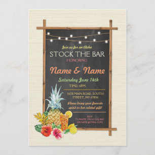 Aloha Stock The Bar Cocktail Verloving Invite Kaart