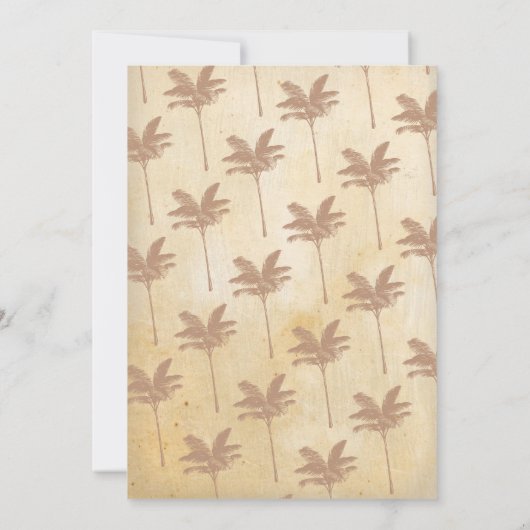 Aloha Stock The Bar Luau  Palm Tree Invite Kaart (Achterkant)