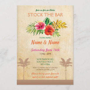 Aloha Stock The Bar Luau  Palm Tree Invite Kaart