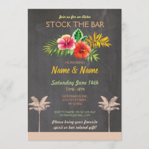 Aloha Stock The Bar Luau Tiki Verloving Invite Kaart