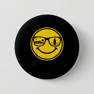 Aloha strand glimlach gezicht hawaii surfen oceaan ronde button 5,7 cm