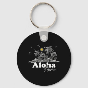 Aloha Strand Hawaï Mannen HI Vrouwen Vintage Palmb Sleutelhanger