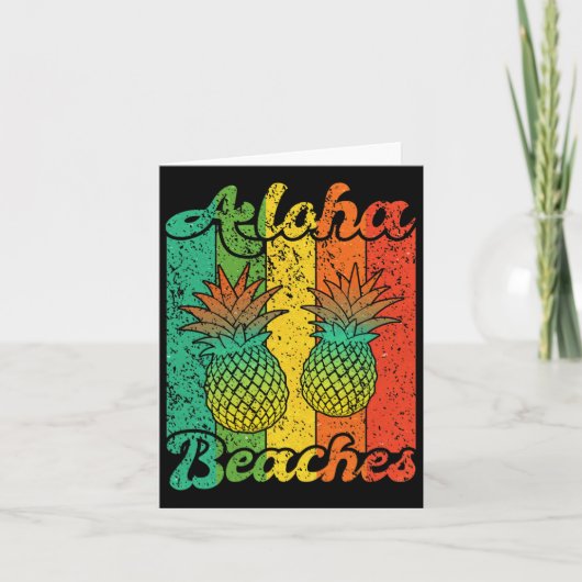 Aloha Stranden Ananas Hawaï Beach Kaart (Voorkant)
