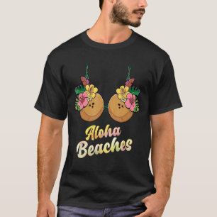 Aloha Stranden Grappige Zomer Kokosnoot & Bloem BH T-shirt