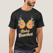 Aloha Stranden Grappige Zomer Kokosnoot Bloem BH V T-shirt (Voorkant)