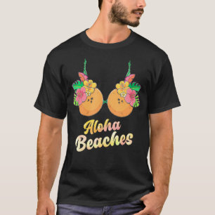 Aloha Stranden Grappige Zomer Kokosnoot Bloem BH V T-shirt