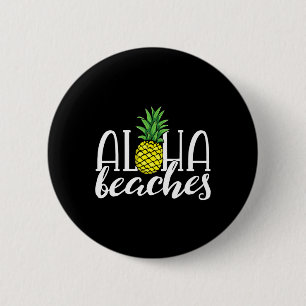 Aloha Stranden Hawaiaanse Meisjesuitstap Ananas Ronde Button 5,7 Cm