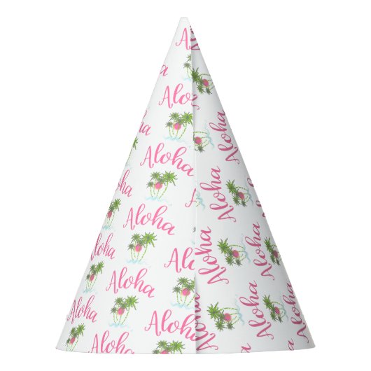 Aloha-Stranden Hawaïaanse stijl Party Fun Feesthoedjes (Achterkant)