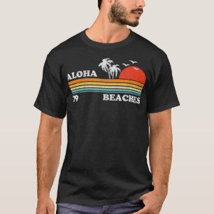 Aloha stranden Hawaii Beach Retro Sunset 70 T-shirt
