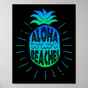 Aloha Stranden Hawaii Beach Zomer Vakantie Mannen Poster