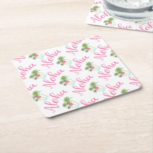Aloha-stranden Hawaiian Style Summer Fun Kartonnen Onderzetters (Schuin)