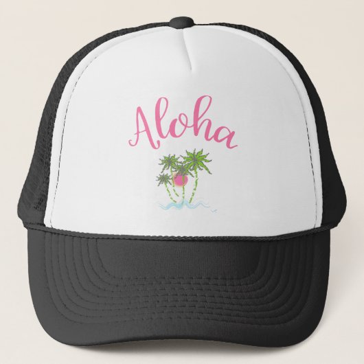 Aloha-stranden Hawaiian Style Vacation Cool Trucker Pet (Voorkant)