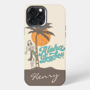 Aloha Stranden Hula Meisje Hawaii Hawaiaans Retro iPhone 13 Pro Max Hoesje