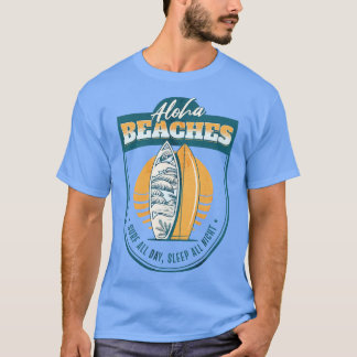 Aloha Stranden Surfplanken Surfen Hawaii Hawaiian  T-shirt