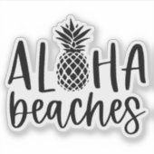 Aloha Stranden Tropische Zomer Ananas Sticker (Voorkant)