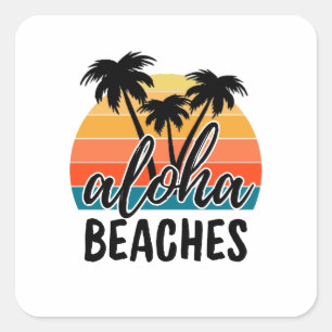 Aloha STRANDEN Vierkante Sticker