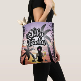 Aloha stranden zon en strand gepersonaliseerd tote bag