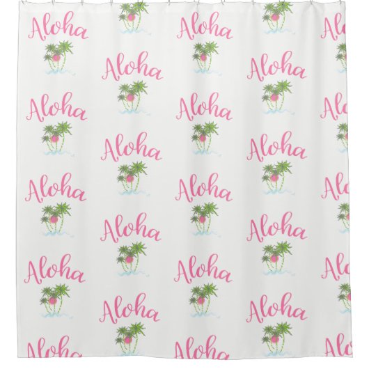 Aloha strandt Hawaiian Style Summer Cool Douchegordijn (Voorkant)