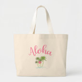 Aloha strandt Hawaiian Style Summer Grote Tote Bag (Voorkant)