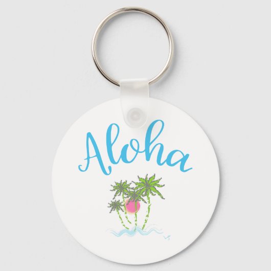 Aloha strandt Hawaiian Style Summer Sleutelhanger (Voorkant)
