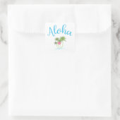 Aloha strandt Hawaiian Style Summer Vierkante Sticker (Tas)