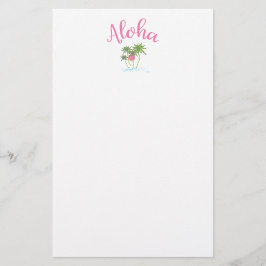Aloha strandt Hawaiian Style Summera Briefpapier (Voorkant)