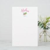 Aloha strandt Hawaiian Style Summera Briefpapier (Staand voorkant)