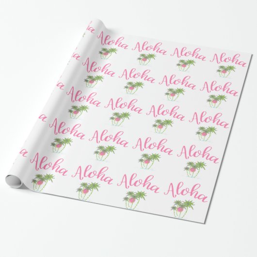Aloha strandt Hawaiian Style Summera Cadeaupapier (Uitgerold)