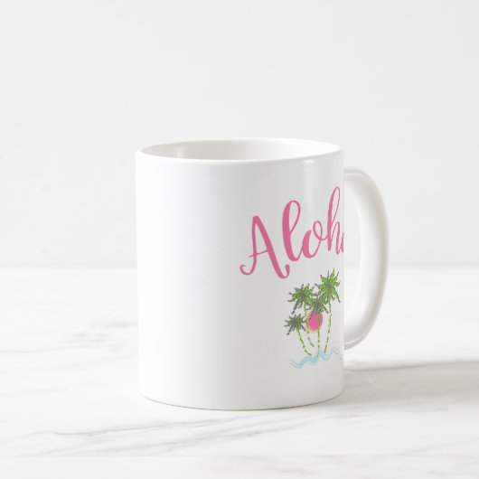 Aloha strandt Hawaiian Style Summera Koffiemok (Voorkant rechts)