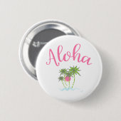 Aloha strandt Hawaiian Style Summera Ronde Button 5,7 Cm (Voorkant /achterkant)