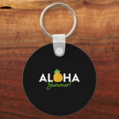 Aloha Summer _ Ananasliefhebber Schattige Funny Ho Sleutelhanger (Voorkant)