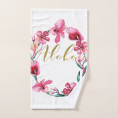 Aloha Summer Floral Hibiscus Flower Wreater Bad Handdoek (Handdoek)