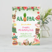 Aloha Summer Girl Verjaardag Kaart (Staand voorkant)